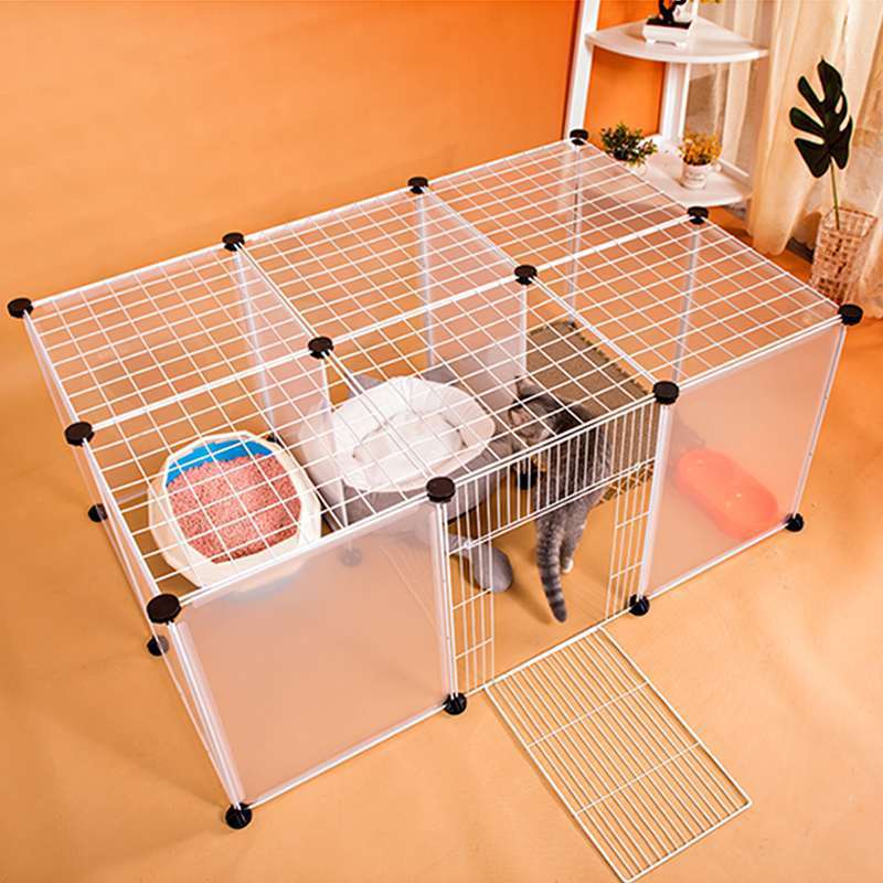 DIY-Large-Dogs-Cat-Villa-Home-Pet-Cage-Anti-Skips-Cat-Fence-Pet-Bed-House-Plastic